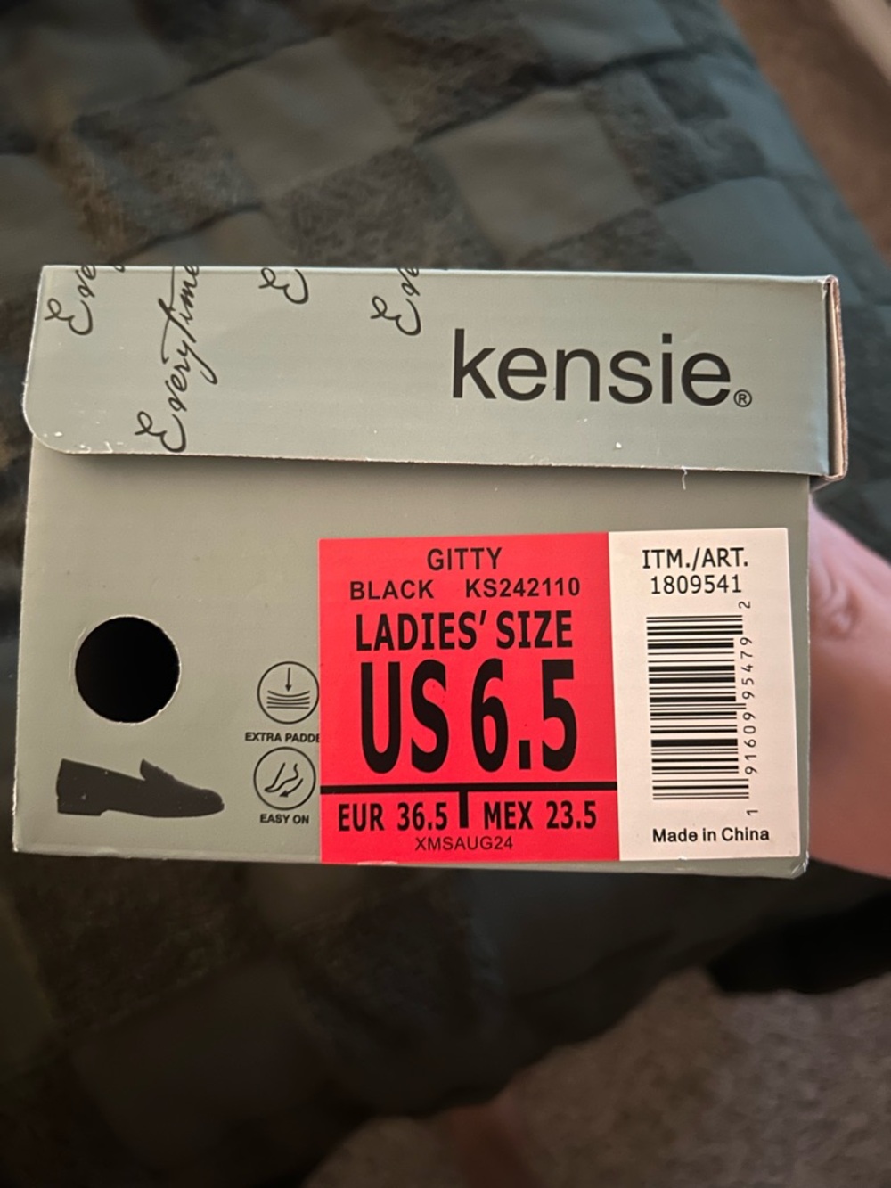 Kensie Gitty Black Women's Flats Box Label - Black